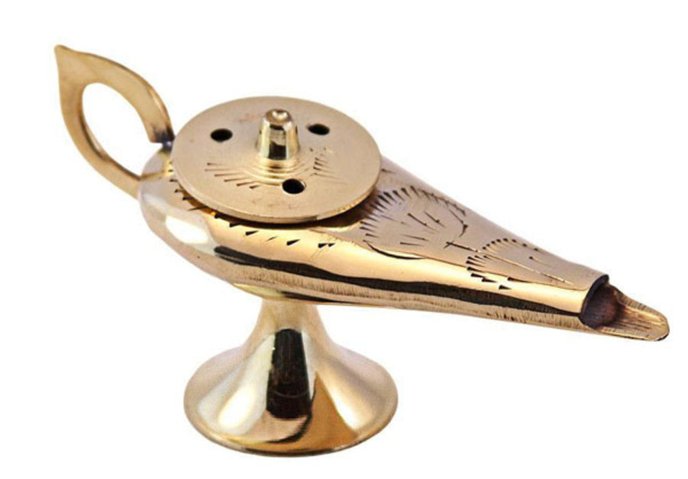 Aladdin's Magic Lamp Brass Incense Burner MEDIUM