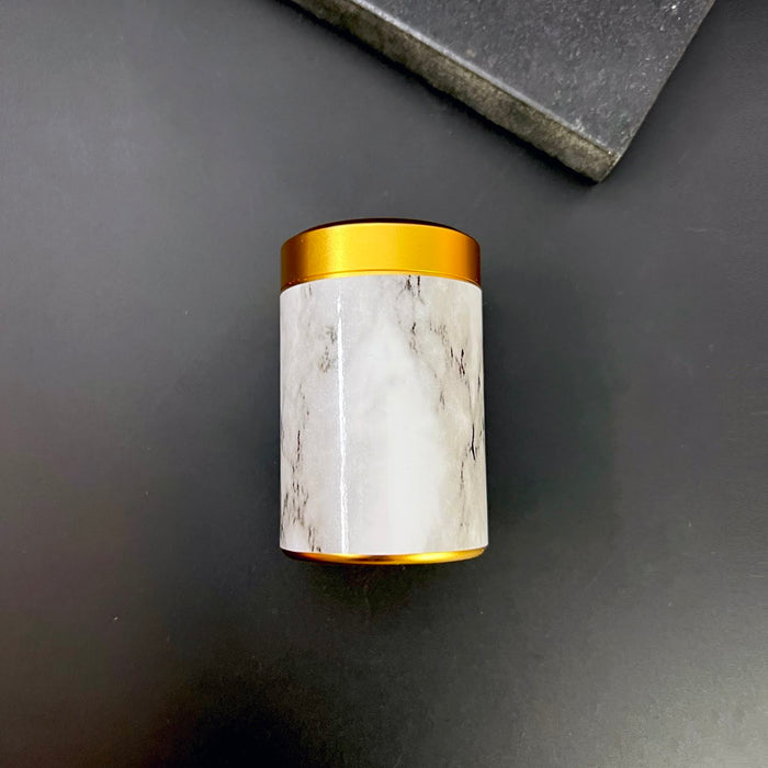 Haus of Topper Objects BLACK & WHITE Marble Stash CANISTER GOLD