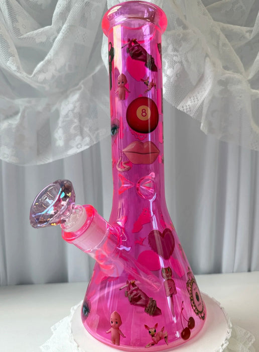 BURNING LOVE PINK THINGS BEAKER BONG