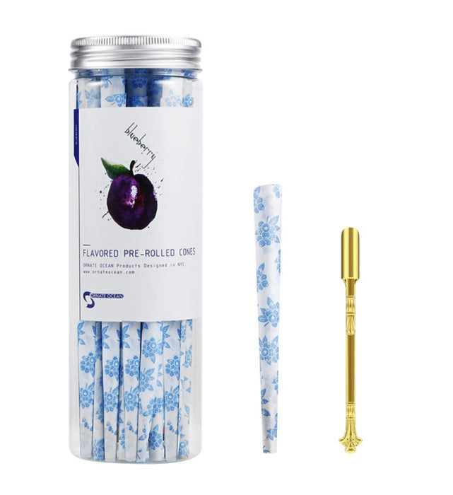 Ornate Ocean Flavored Pre Rolled Cones 50 Pack (BLUEBERRY)