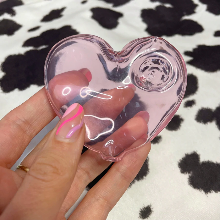 HAPPY BUDS Pink HEART Palm Sized Bowl/ PIPE