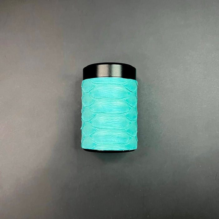 Haus of Topper Objects Tiffany Blue Python/Black Stash Canister