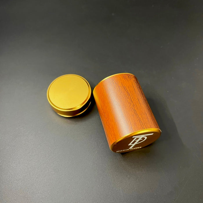 Haus of Topper Objects Natural Wood Stash CANISTER GOLD