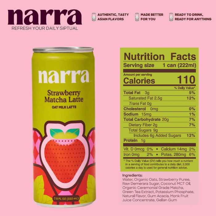 Narra Strawberry Matcha Latte (Oat Milk Latte)