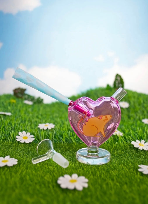 BURNING LOVE Convertible Heart Bubbler- Rat