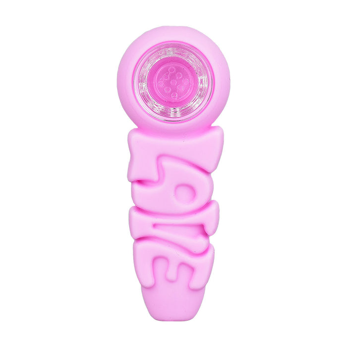 LOVE Silicone Hand Pipe | 4" | PINK