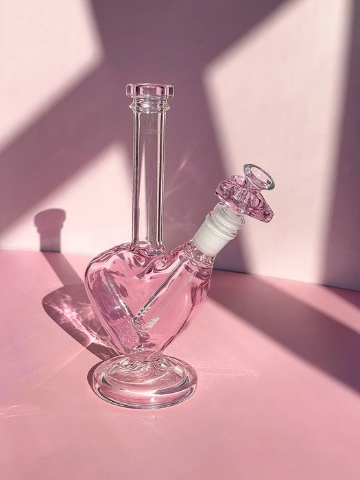 CANNA STYLE PINK HEART BONG with matching heart bow