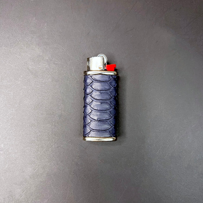 Haus of Topper Objects Mini Lighter Cover in Navy Python