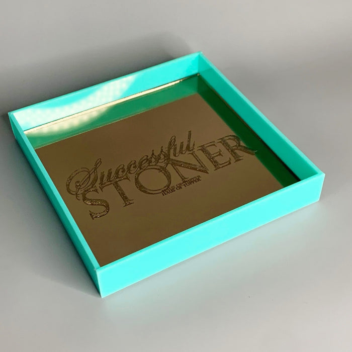 Haus of Topper Objects Successful Stoner Turquoise/ Bronze Mirrored Rolling tray