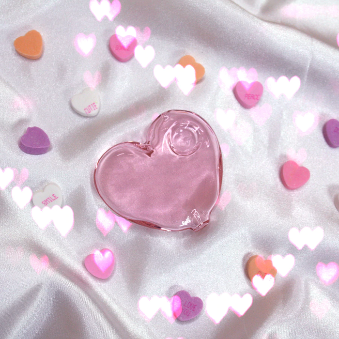 HAPPY BUDS Pink HEART Palm Sized Bowl/ PIPE