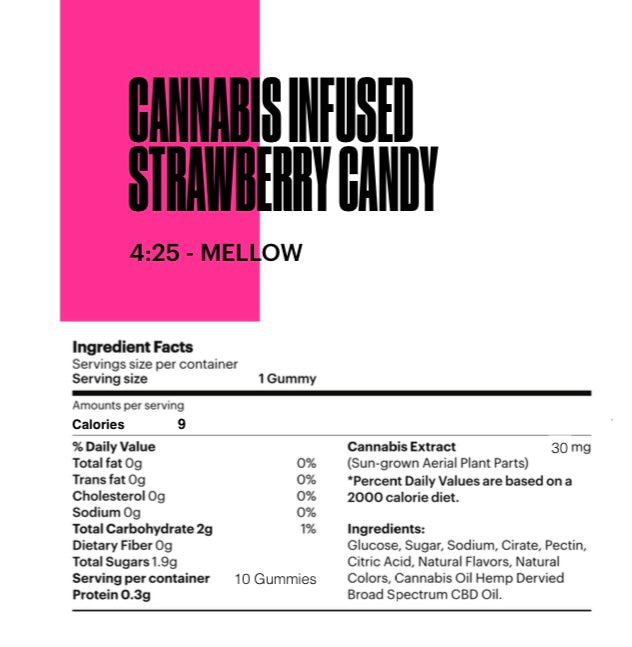 STUDIO TBD CANNABIS INFUSED STRAWBERRY CANDY 4:25 - MELLOW