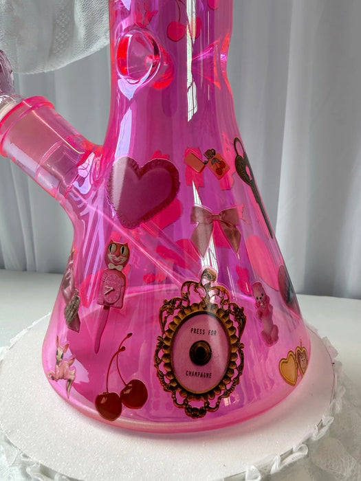 BURNING LOVE PINK THINGS BEAKER BONG