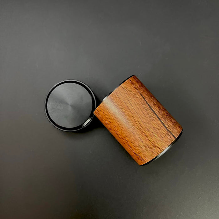 Haus of Topper Objects Natural Wood Stash CANISTER BLACK