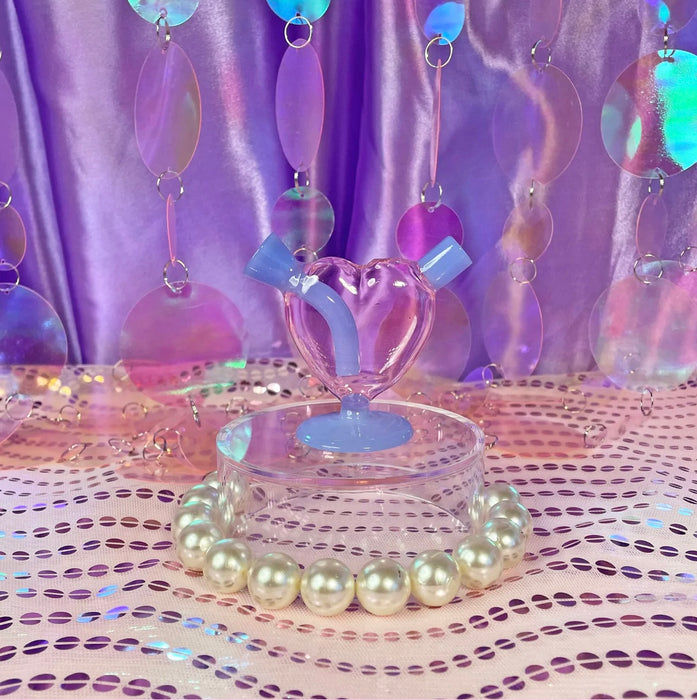 BURNING LOVE Mini Heart Bubbler- pink and purple