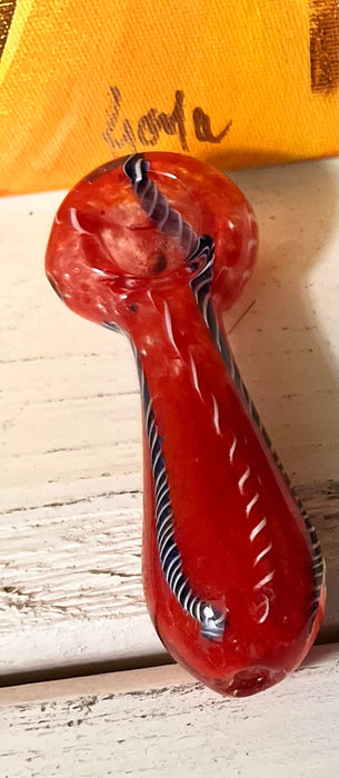 Simple Worked Spoon Pipe | 3.25"-3.5" | RED RENEGADE