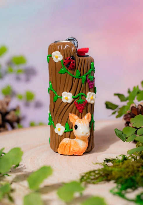 CANNA STYLE WOODLAND CREATURES BIC LIGHTER CASE