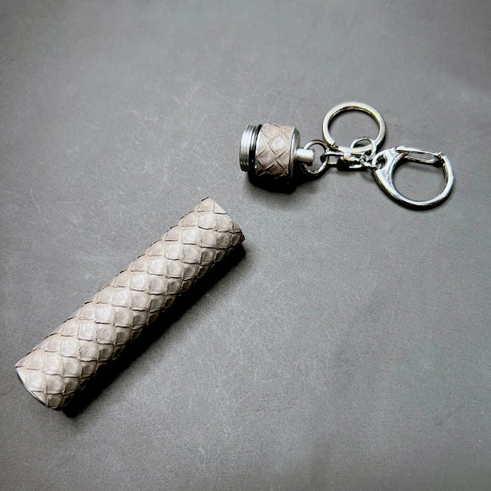 Haus of Topper Objects Storm Grey Python J Carrier Key Chain