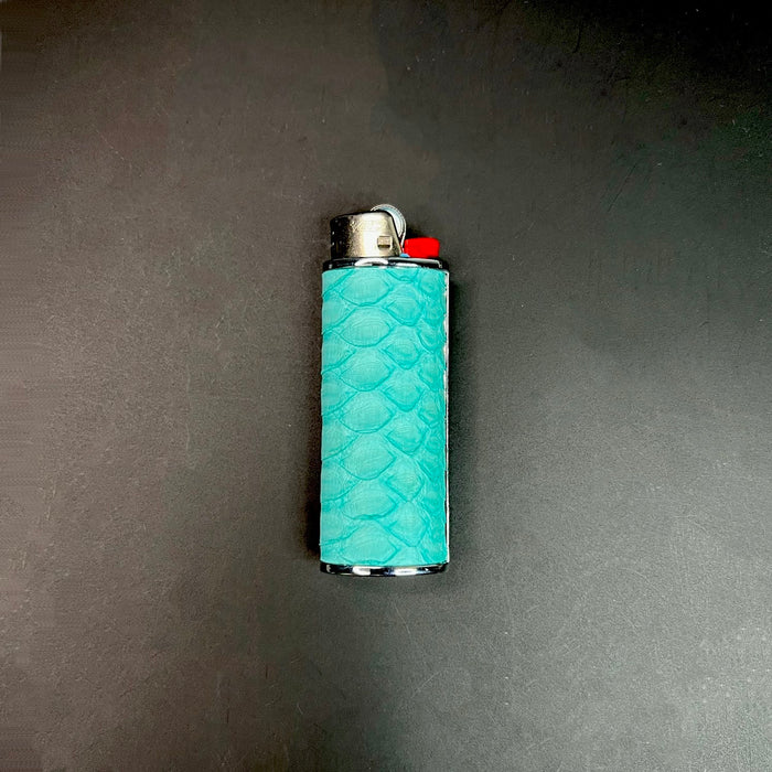 Haus of Topper Objects Tiffany Blue Python Mini Lighter Cover including Lighter