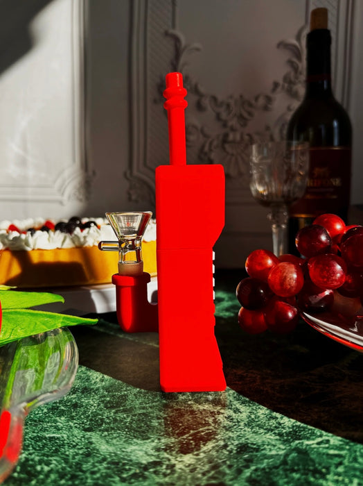 BURNING LOVE Silicone Retro Phone Bubbler- Red