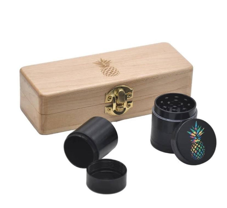 Pineapple Pine Wood Stash Box With Rolling Helper