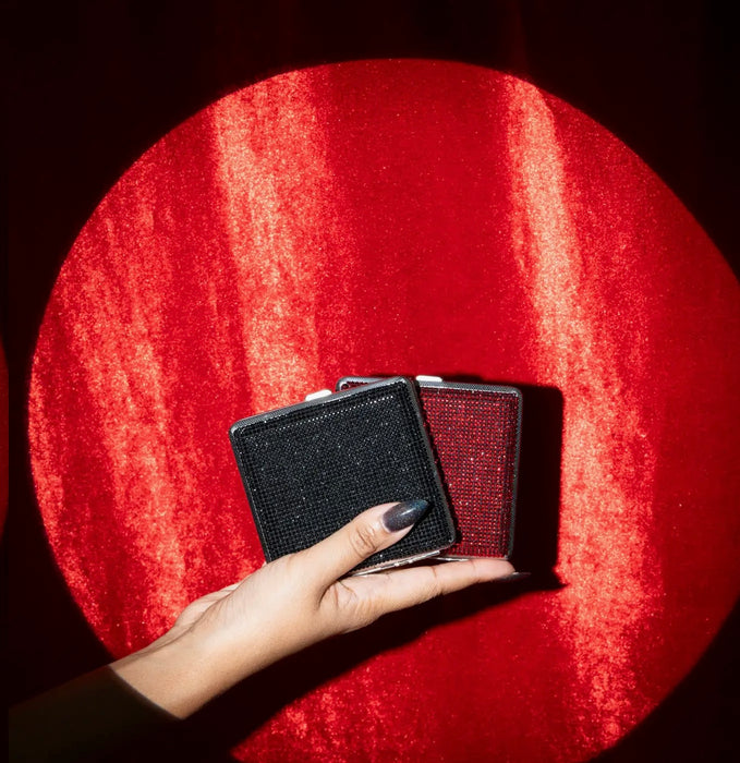 BURNING LOVE Rhinestone Cig Case- Red