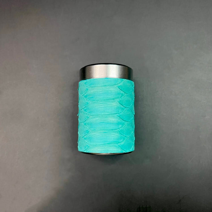 Haus of Topper Objects Tiffany Blue Python/Silver Stash Canister