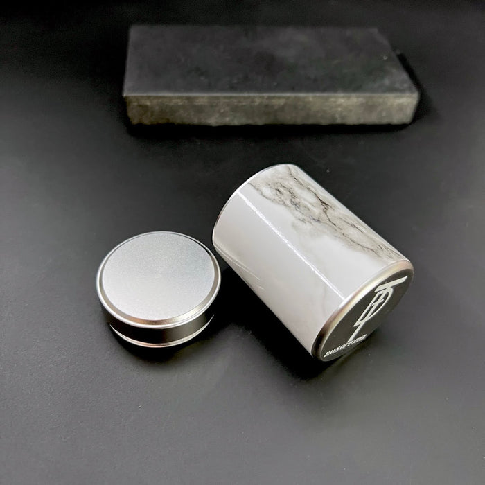 Haus of Topper Objects BLACK & WHITE Marble Stash CANISTER SILVER