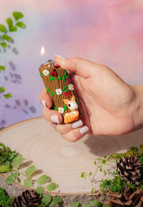 CANNA STYLE WOODLAND CREATURES BIC LIGHTER CASE