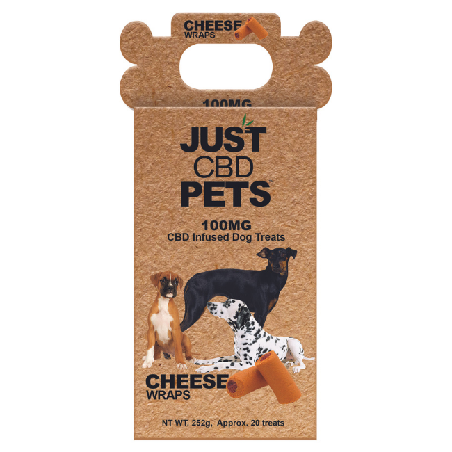 JUST CBD PETS 100MG CHEESE WRAPS DOG TREATS 18CT