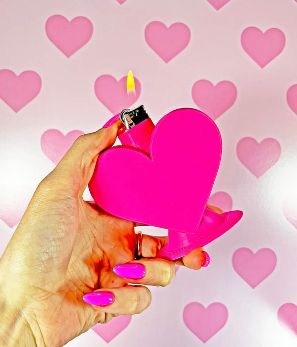 BURNING LOVE Heart Shaped Lighter Case