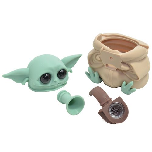 Baby Yoda Silicone Water Pipe: 5"