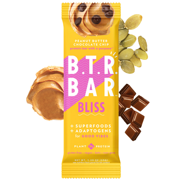 B.T.R. BAR Peanut Butter Chocolate Chip BLISS Protein Bar