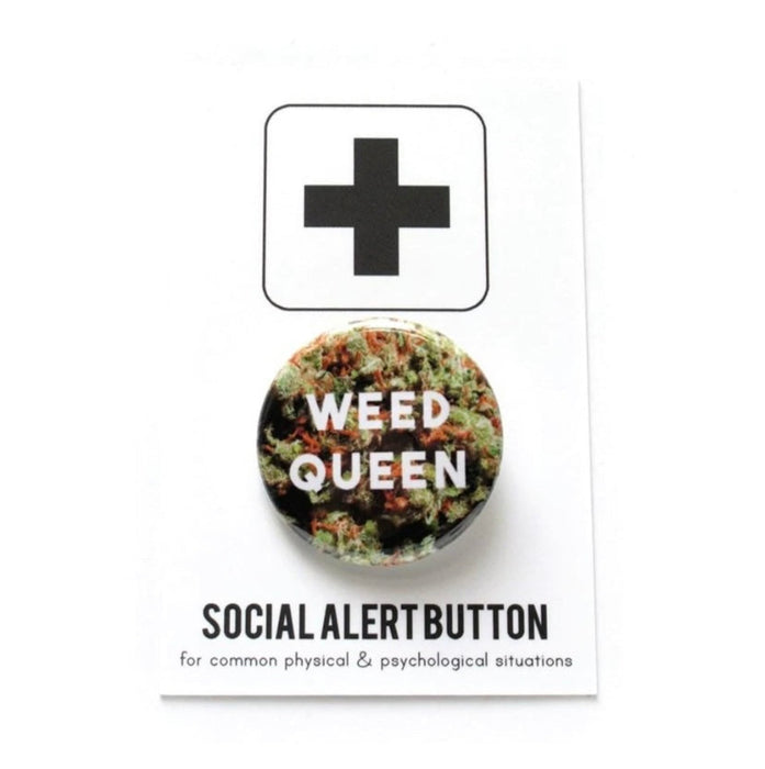 WORD FOR WORD WEED QUEEN cannabis pinback button