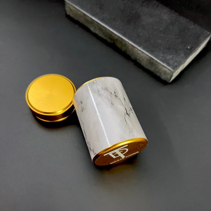 Haus of Topper Objects BLACK & WHITE Marble Stash CANISTER GOLD