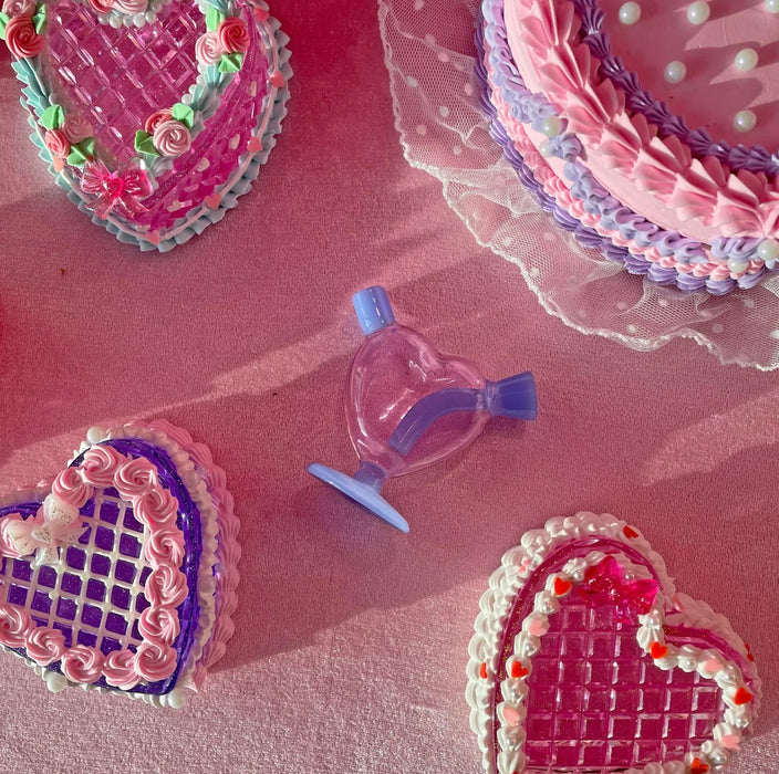 BURNING LOVE Mini Heart Bubbler- pink and purple