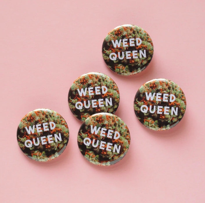 WORD FOR WORD WEED QUEEN cannabis pinback button