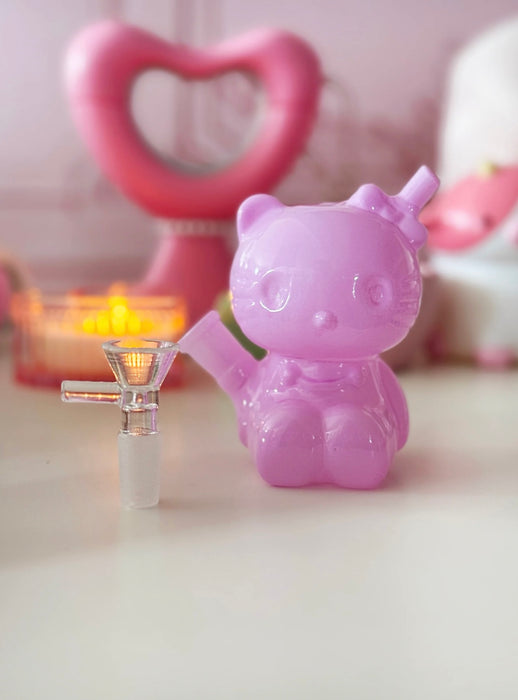 BURNING LOVE Pink Kitty Bubbler