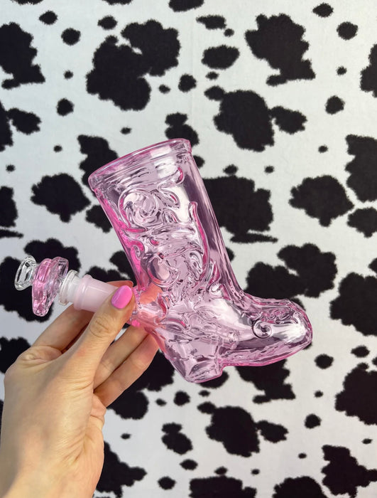 BURNING LOVE Cowboy Boot Bong - Pink