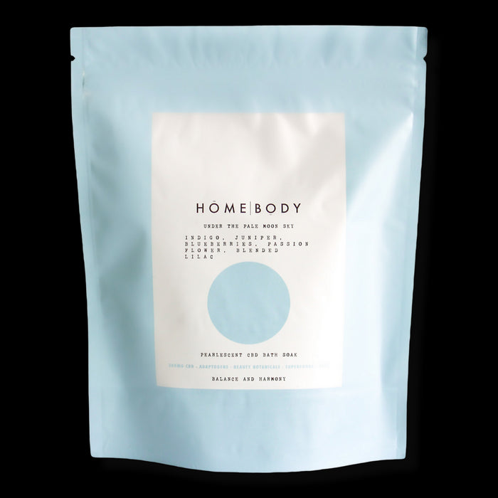 HOMEBODY Under 300MG CBD "The Pale Moon Sky" Pearlescent CBD Bath Bomb Soak: 14oz. LARGE
